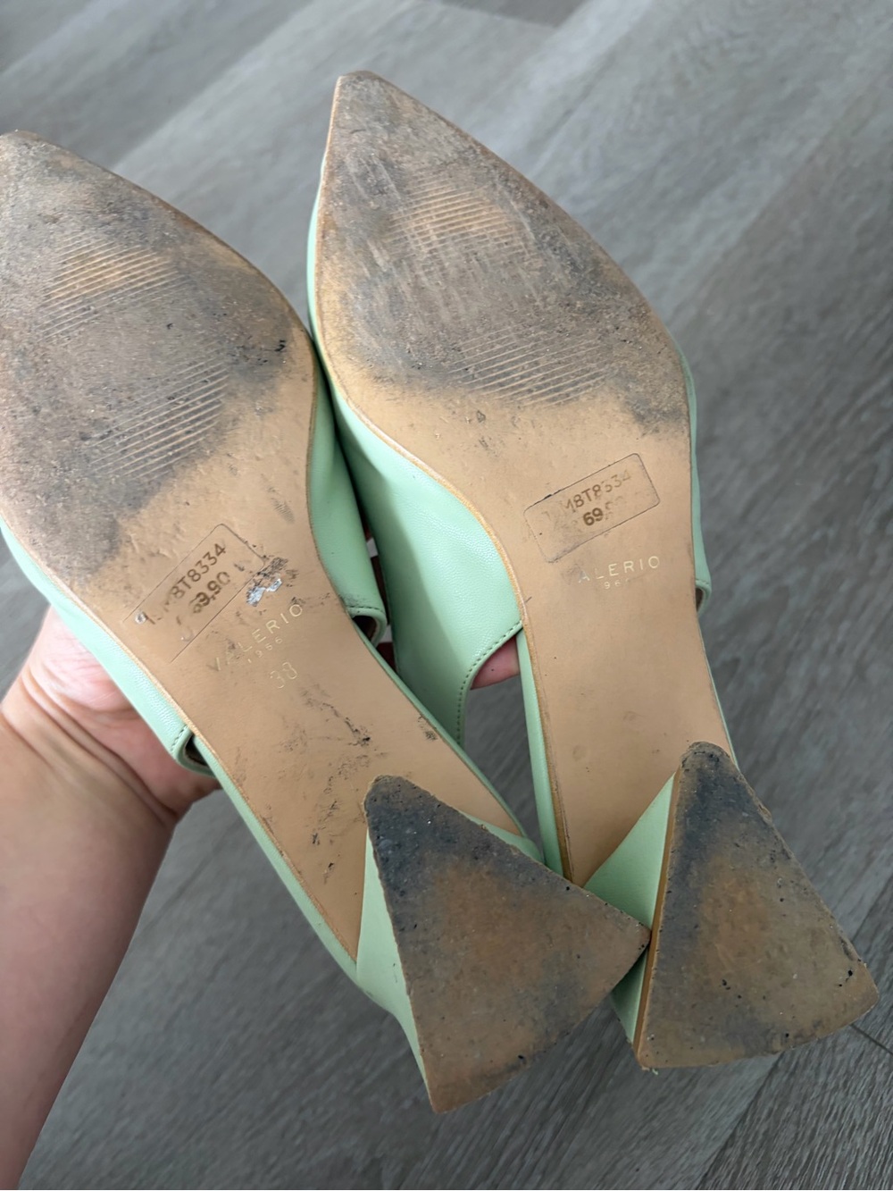 Women’s Pointed Slingback Low Heel Pumps in Mint - Picture 5 of 6